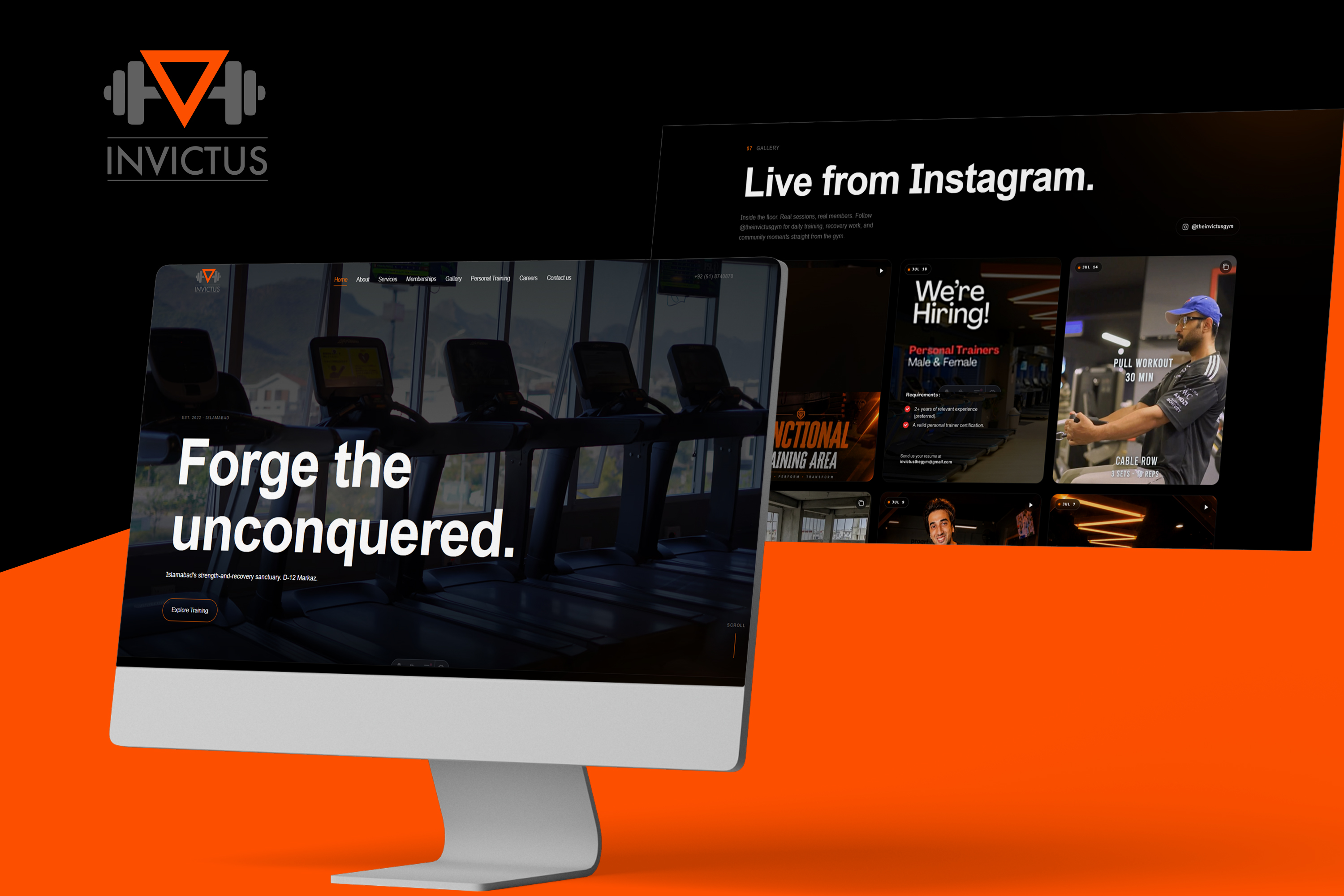 Invictus Gyms — Premium fitness team digital experience. Frontend · Design case study by ConfiaTech custom software development company.